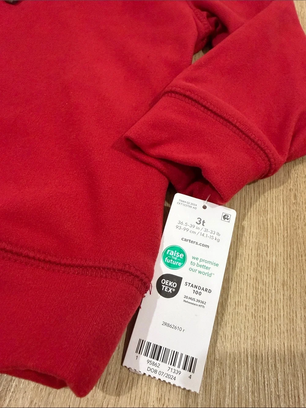 Carter's Red Sherpa-Trim Quarter-Zip Hoodie